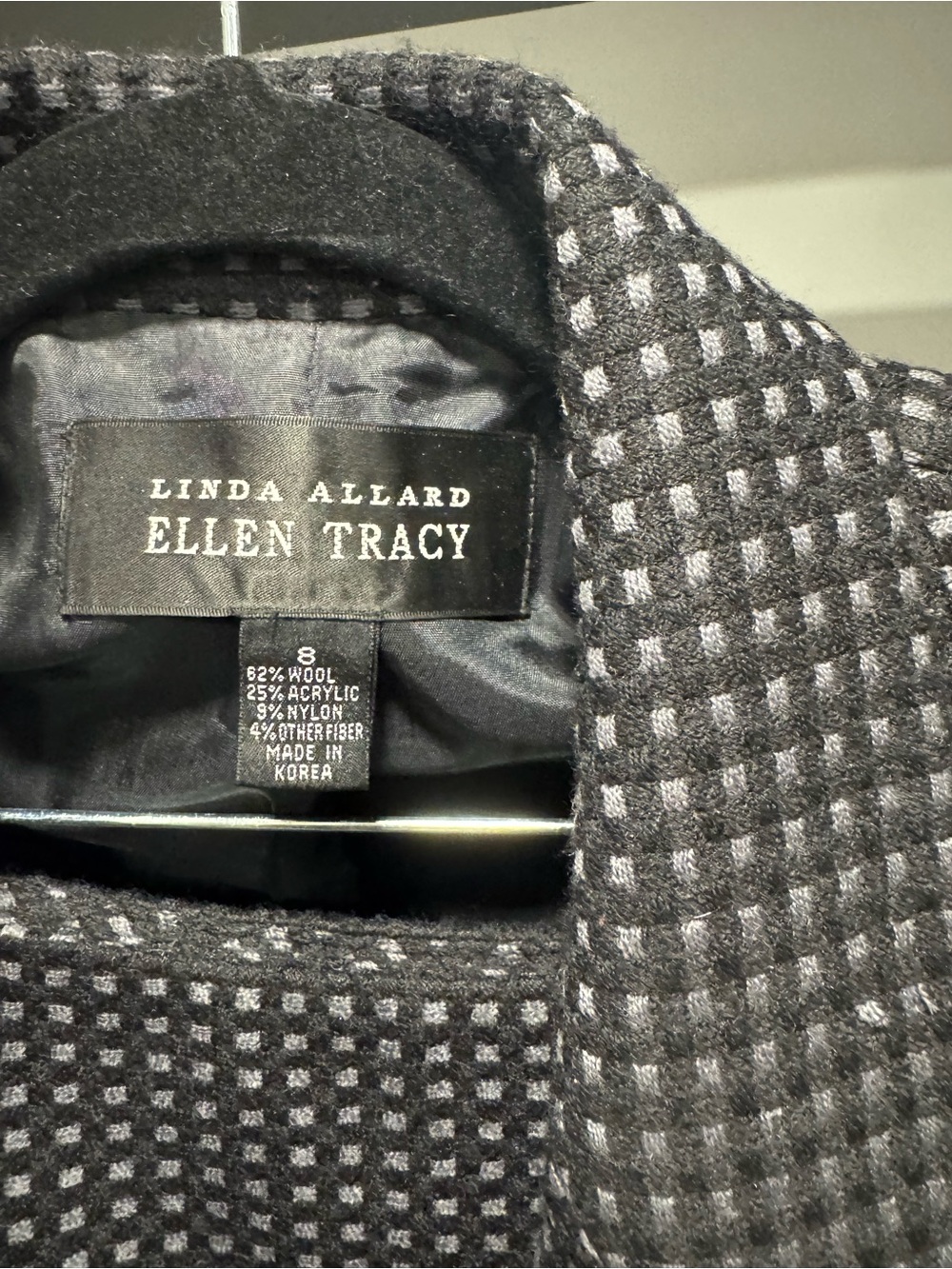 Linda Allard Ellen Tracy Black & Lilac 2 piece suit.  GUC